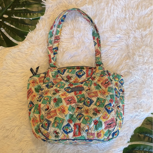 NWT Vera Bradley Cuban Stamps Glenna Shoulder Bag - Picture 4 of 16